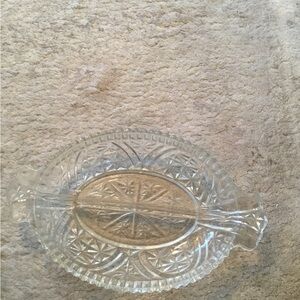Anchor Hocking Clear Glass Relish Dish Vintage